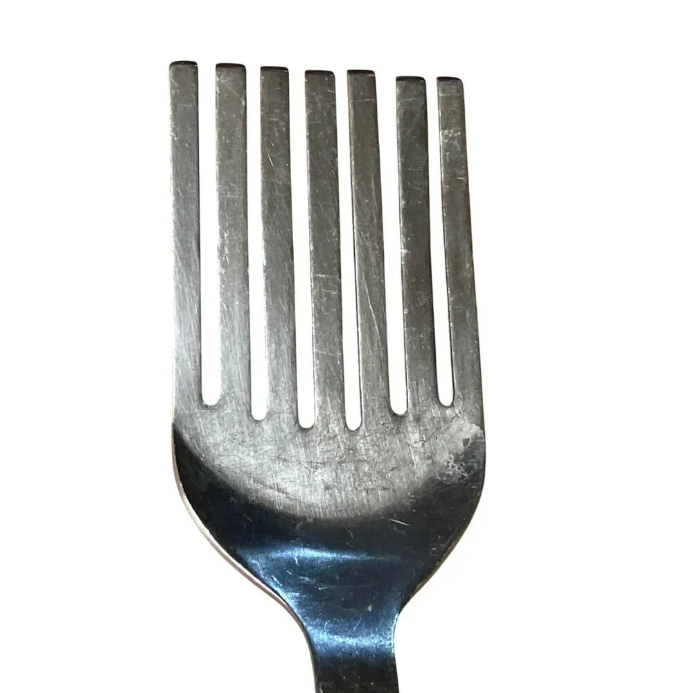 Vintage Stainless Steel Serving Cooking Fork With Wooden Handle Japan